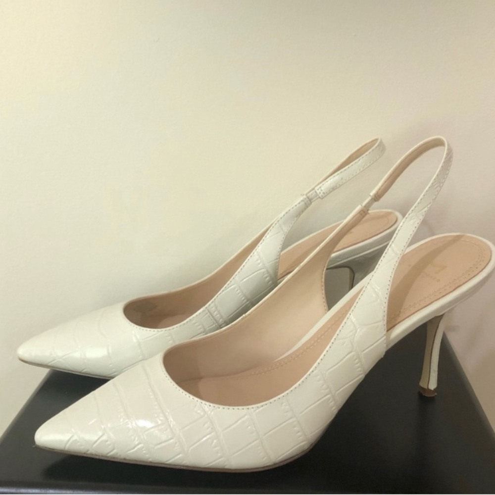 White Marc Fisher LTD Slingback Heels